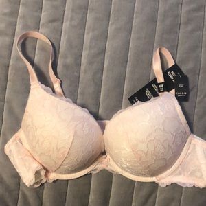 Pink Lace Push Up Bra